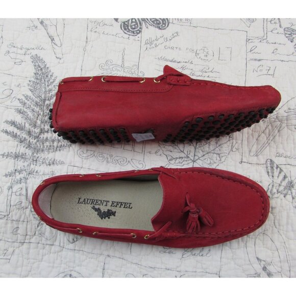 Laurent Effel Women's Shoes Red Driving tassels Loafer Flats EU 39 Made In Italy - Picture 10 of 12